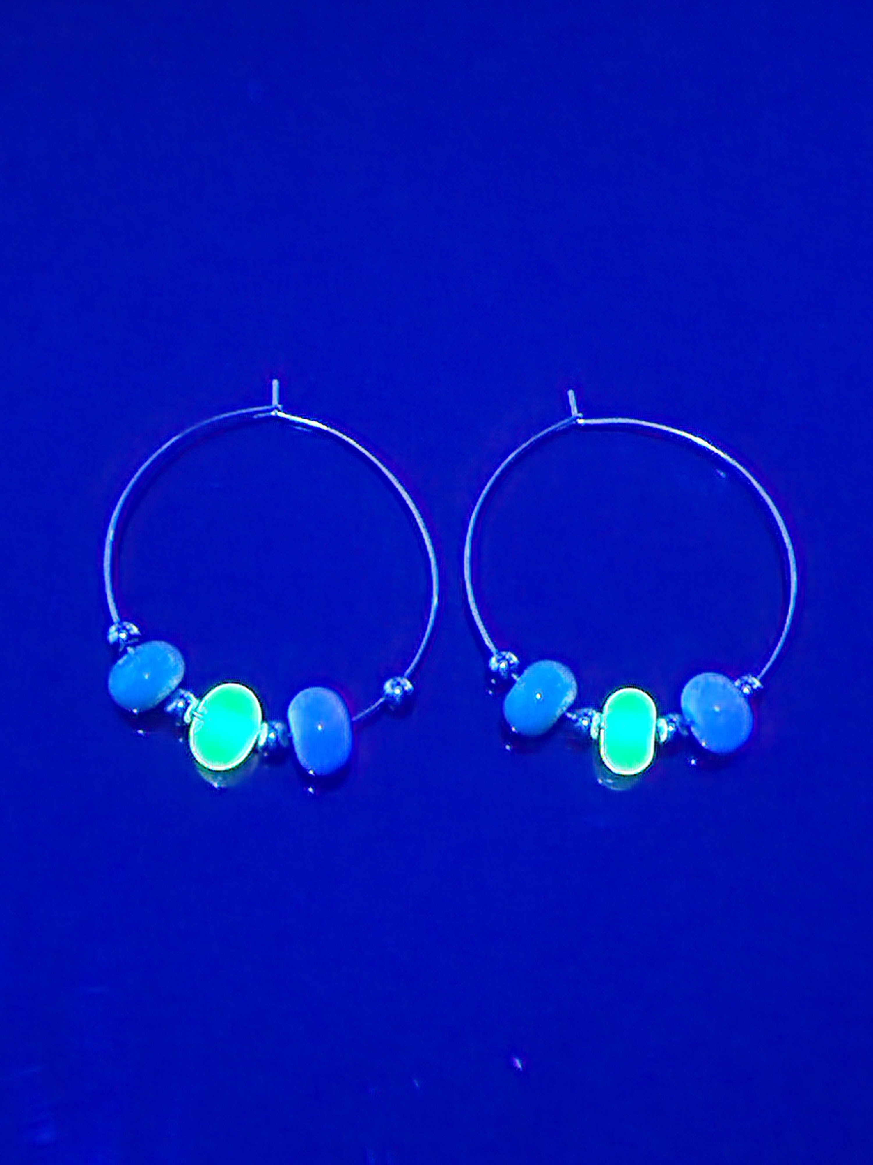 💛Créoles avec 6 perles de verre – tons jaunes & perles Ouraline