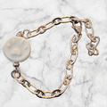 🐾🤍 Bracelet artisanal – Perle 3D empreinte patte de chien blanche